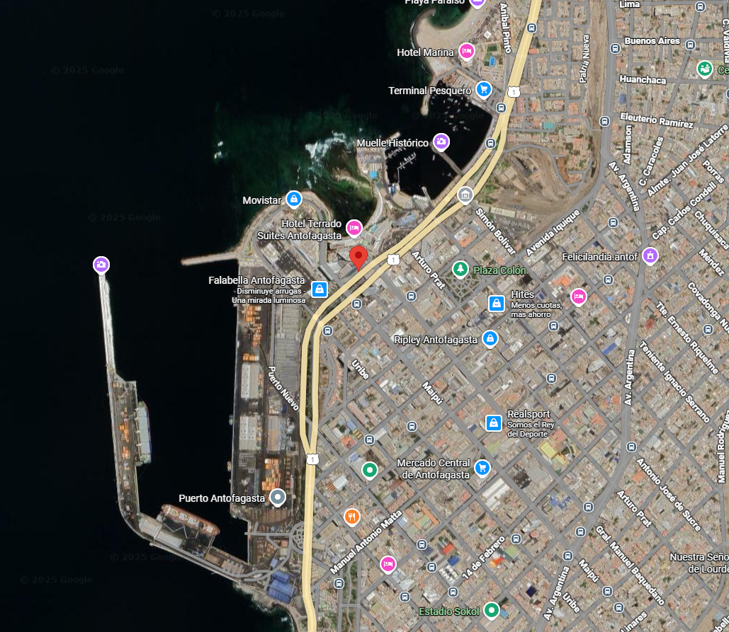 Mapa ilustrativo de Antofagasta